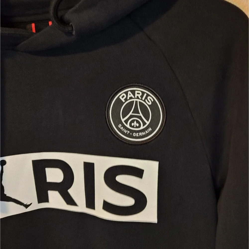 Michael Jordan Hoodie Men M Blk Paris Saint-Germain PSG Jumpman Fleece Pullover‎